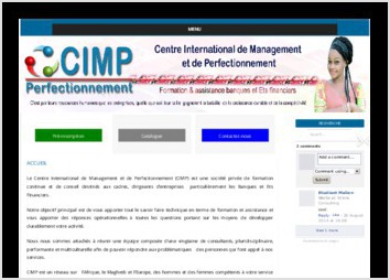 CIMP, site web conçu pour le centre de formation de Management et de Perfectionnement à Bamako.