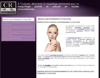 Ce site de seulement 5 pages a été mis en page par l'Agence Web Aellio qui a également créé:
- La structure du site;
- Le contenu;
- Les illustrations;

Ce site optimisé pour les mots clés "maquillage toulouse" est sur la première page de résultat de recherche pour ces mots clés 3 mois après sa mise en ligne publique et il est parmi les 3 premiers résultat.

Résultat: environ 700 nouveaux visiteurs par mois.
