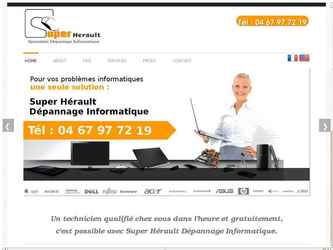 Site vitrine de service de dépannage informatique sur site ou à distance, particulier ou PME dans l'Hérault.