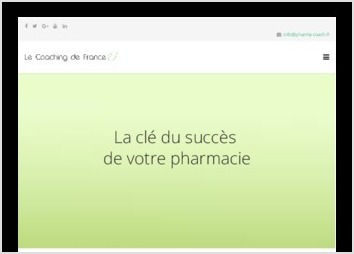 Site vitrine du type  One pager  en responsive design, cre  base d un CRM Joomla.
 La ralisation de ce projet comprenait:
La cration d une charte et des lments graphiques, dvloppement d un Template, cration d un BLOG, mise en place d un systme de souscription pour les diffrentes formules proposes sous forme d abonnement par le porteur du projet , intgration des rseaux sociaux employs par le porteur du projet, soit sous forme de lien de partage, soit sous forme de container dfilant, intgrant les contenus de la page facebook du porteur du projet.
Le site a t cr en complment d un site Web existant, afin de pouvoir mieux mettre en oeuvre les objectifs de communication du porteur du projet, surtout pour pouvoir mieux cibler les diffrents groupes cibles du porteur du projet (pharmacies, laboratoires pharmaceutiques, etc.).(Le site web existant a t cre par notre agence, il y a quelques annes - cf. http://francesantepharma.com) 