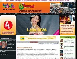 Site web de l'&eacute;v&eacute;nement annuel Yaound&eacute; en F&ecirc;te, qui se tient chaque fin d'ann&eacute;e depuis 2006 au Boulevard du 20 mai &agrave; Yaound&eacute;.
Couverture m&eacute;diatique et mise en ligne en temps r&eacute;el durant l'&eacute;v&eacute;nement.
Technologies utilis&eacute;es : DHTML, Ajax, Php, MySQL, CAWAD CMS.