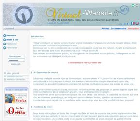 Virtual-website est un site d&eacute;di&eacute; &agrave; la g&eacute;n&eacute;ration de sites internet, c'est mon projet personnel gratuit sur lequel je travaille d'arrache-pieds depuis plusieurs ann&eacute;es et dont la version d'essai n'est pas encore disponible
