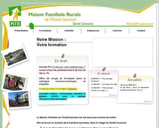 Site internet de Maison Familiale Rurale de l Ouest lyonnais: OrchidCMS/ Design sur mesure/ Module Actualits/ Module Agenda/ Module Centre de tlchargement 