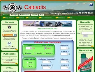Création du site web de la société Calcadis, boutique en ligne pour les économies d'énergie, économies de carburant, écologie et protection de l'environnement.