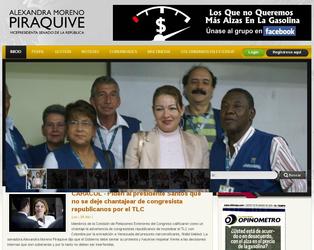 Page personal de la Senatrice de la Colombie, Alexandra Piraquive