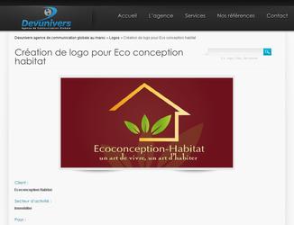 Cration de logo pour : Ecoconception-habitat concepteur btisseur de maison  ossature bois en Haute Savoie.