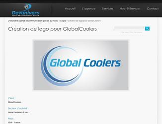 Cration de logo pour globalcoolers :Global Coolers est spcialise dans limportation de fontaines  bonbonnes ou de fontaines branches sur le rseau deau de ville, ainsi que des accessoires sy rapportant.