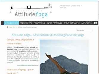 Site vitrine Joomla 2.5 pour une association de yoga à Strasbourg.

Technologies : HTML5/CSS3/CMS Joomla 2.5

Particularités: design sur mesure, préparé pour le référencement naturel

Note : site Web visible dans Google sur les principaux mots-clés, 2 semaines après la mise en ligne