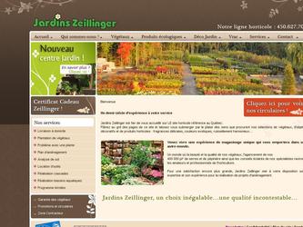 Réalisation du contenu textuel du site des Jardins Zeillinger, le plus grand groupe horticole au Québec.