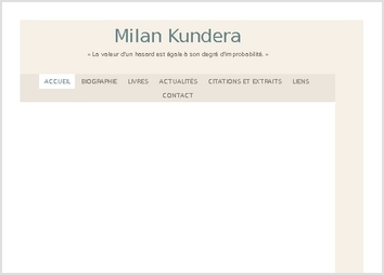 Création d'un site sur l'écrivain Milan Kundera. 