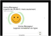 Site de présentation du logiciel Immo-MANAGEUR, gestion de transactions de biens immobiliers en mode SAAS développée par Legrain.