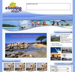 Template de portail de réservation de séjours touristiques en ligne.