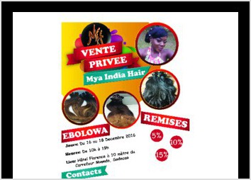 Flyer realisé pour la vente privée d'ebolowa