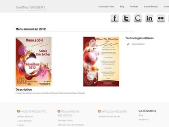 Création des affiches du menu du réveillon 2012 pour lhôtel restaurant Bayle à Belcaire. 