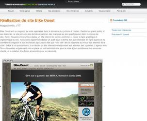 Création et réalisation du site bike ouest, webdesign, catalogue