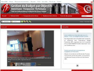 site web pour le projet de jumelage entre le minidt&egrave;re des finances tunisien et l'Union Europ&eacute;enne, le projet de Gestion du Budget par Objectifs. Site web realis&eacute; en joomla 1.5 et contenant plusieurs composant et modules compl&eacute;mentaires tournant ous joomla.
