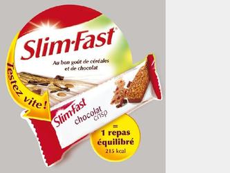 Slim Fast : vitrophanie destin�e aux vitrines de magasins distribuant le produit- Format A5