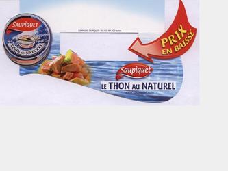 Saupiquet : stop rayon- format A5 avec d�coupe pour int�gration au lin�aire et visualisation du prix 