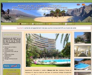 Mini site de vente pour un appartement situ&eacute; a Tenerife pour le compte d'un particulier qui d&eacute;sire de cette mani&egrave;re avoir plus de contacts et pouvoir le vendre moins cher qu'en passant par une agence immobili&egrave;re.