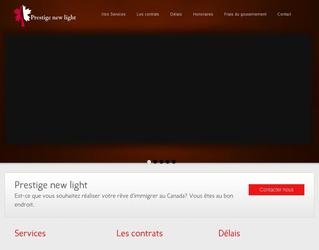Site internet pour la soci�t� prestigenewlight qui g�re et pr�pare les dossiers pour l immigration au canada.