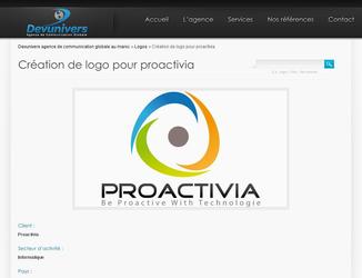 Logo proactivia soci�t� d informatique qui op�re dans la vente des pc de bureau et pc portable et aussi l installation des r�seaux d entreprise.