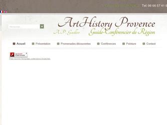 Visites guid&eacute;es par Andrew Gadler guide touristique vous propose de vous accompagner &agrave; la d&eacute;couverte de la Provence gr&acirc;ce &agrave; de nombreux circuits personnalis&eacute;s et promenades, conf&eacute;rences et pr&eacute;sentation d'artistes connus ainsi que leurs �uvres.

-Site r&eacute;alis&eacute; avec le CMS Joomla.
-Int&eacute;gration du template r&eacute;alis&eacute; par nos soins.
-Mise en place galeries d'images
-Optimisation et r&eacute;f&eacute;rencement du site.