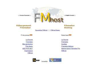 Conception compl&egrave;te du site d'un h&eacute;bergeur de base de donn&eacute;es Filemaker.