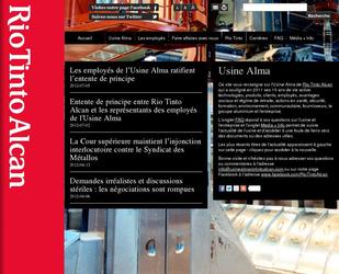 Conception du site de l'usine de Rio Tinto &agrave; Alma. Il &agrave; fallu pour ce projet se conformer &agrave; tous les crit&egrave;res de la multinationale.