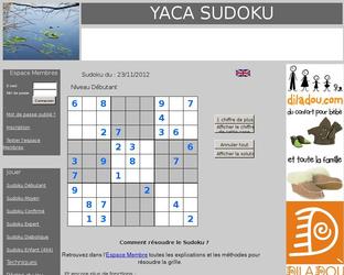 Le site Yaca-sudoku propose des nouvelles grilles de Sudoku tous les jours pour 4 niveaux de difficult&eacute;s diff&eacute;rentes